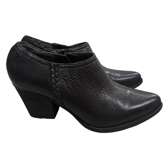 Zodiac Women's Ava Pointed-Toe Shooties Booties Size 8 Black Leather Western - Picture 1 of 6